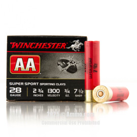Image of Winchester AA 28 Gauge Ammo - 250 Rounds of 3/4 oz. #7-1/2 Shot Ammunition