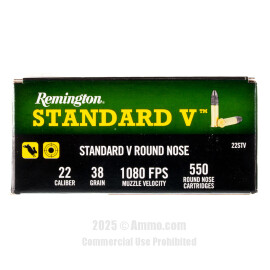 Image of Remington Standard V 22 LR Ammo - 550 Rounds of 38 Grain LRN Ammunition