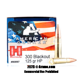 Image of Hornady American Gunner 300 AAC Blackout Ammo - 500 Rounds of 125 Grain HP Ammunition