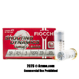 Image of Fiocchi 12 Gauge Ammo - 25 Rounds of 1 oz. #7-1/2 Shot (Lead) Ammunition