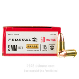 Image of Federal 9mm Ammo - 1000 Rounds of 115 Grain FMJ Ammunition