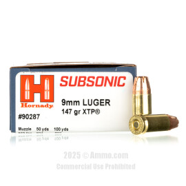 Image of Hornady Subsonic 9mm Ammo - 250 Rounds of 147 Grain JHP XTP Ammunition
