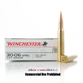 Image of Winchester 30-06 Ammo - 20 Rounds of 147 Grain FMJ Ammunition