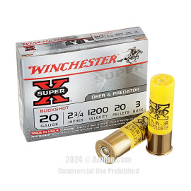 Image of Winchester 20 Gauge Ammo - 5 Rounds of #3 Buck Ammunition