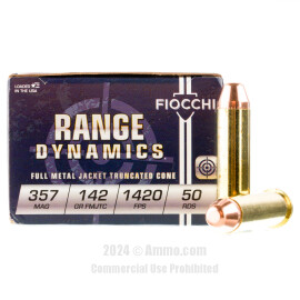 Image of Fiocchi 357 Magnum Ammo - 1000 Rounds of 142 Grain FMJ-TC Ammunition