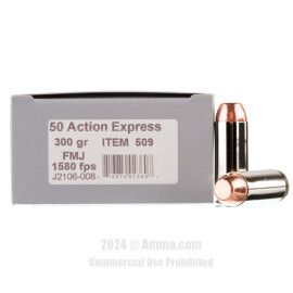 Underwood 50 Action Express Ammo - 200 Rounds of 300 Grain FMJ...