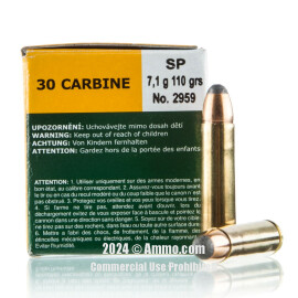 Image of Sellier and Bellot 30 Carbine Ammo - 50 Rounds of 110 Grain SP Ammunition