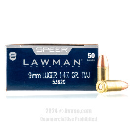 Image of Speer 9mm Ammo - 50 Rounds of 147 Grain TMJ Ammunition