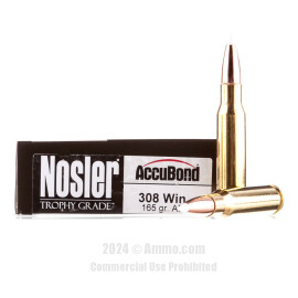 Image of Nosler Ammunition 308 Win Ammo - 20 Rounds of 165 Grain Nosler AccuBond Ammunition