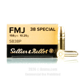 Image of Sellier and Bellot 38 Special Ammo - 50 Rounds of 158 Grain FMJ Ammunition
