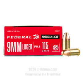 Image of Federal 9mm Ammo - 1000 Rounds of 115 Grain FMJ Ammunition