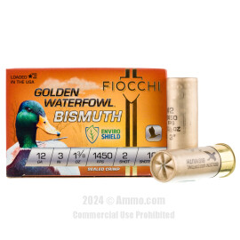 Image of Fiocchi Golden Waterfowl 12 Gauge Ammo - 10 Rounds of 1-3/8 oz. #2 Bismuth Shot Shot Ammunition