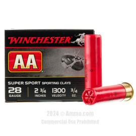 Image of Winchester AA 28 Gauge Ammo - 250 Rounds of 3/4 oz. #8 Shot Ammunition