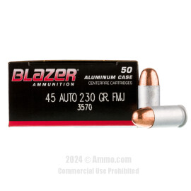 Image of Blazer 45 ACP Ammo - 50 Rounds of 230 Grain FMJ Ammunition