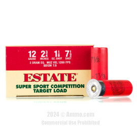 Image of Estate Super Sport Competition 12 Gauge Ammo - 250 Rounds of 1-1/8 oz. #7-1/2 Shot Ammunition