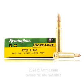 Image of Remington 270 Win Ammo - 20 Rounds of 100 Grain PSP Ammunition