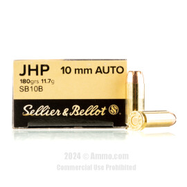 Sellier & Bellot 10mm Ammo - 1000 Rounds of 180 Grain JHP Ammunition