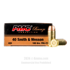 Image of PMC 40 cal Ammo - 1000 Rounds of 165 Grain FMJ-FN Ammunition