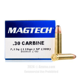Magtech 30 Carbine Ammo - 50 Rounds of 110 Grain SP Ammunition