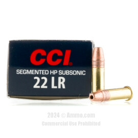 CCI Subsonic 22 LR Ammo - 500 Rounds of 40 Grain Segmented CPHP Ammunition