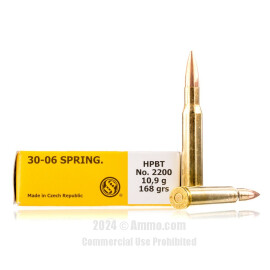 Image of Sellier and Bellot 30-06 Ammo - 20 Rounds of 168 Grain HPBT Ammunition