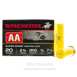 Image of Winchester AA 20 Gauge Ammo - 250 Rounds of 7/8 oz. #7-1/2 Shot Ammunition