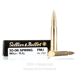 Image of Sellier and Bellot 30-06 Ammo - 20 Rounds of 180 Grain FMJ Ammunition