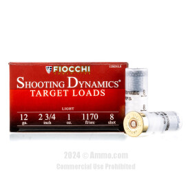 Image of Fiocchi Target 12 Gauge Ammo - 25 Rounds of 2-3/4" 1 oz. #8 Shot Ammunition