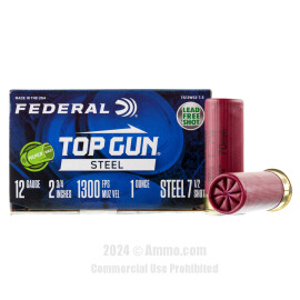 Image of Federal Top Gun 12 Gauge Ammo - 25 Rounds of 1 oz. #7-1/2 Steel Shot Ammunition