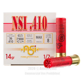 Image For 250 Rounds Of 1/2 oz. #8 Shot 410 NobelSport Ammunition