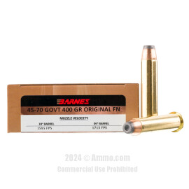 Image of Barnes Pioneer 45-70 Government Ammo - 20 Rounds of 400 Grain SJHP Ammunition