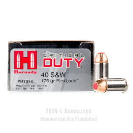 Image of Hornady 40 cal Ammo - 200 Rounds of 175 Grain JHP Ammunition