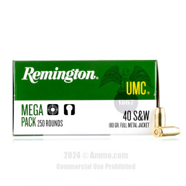 Image of Remington 40 cal Ammo - 1000 Rounds of 180 Grain MC Ammunition