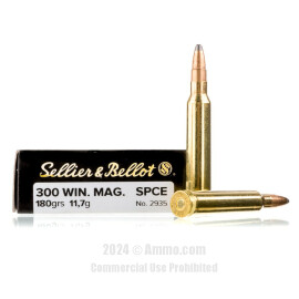 Sellier and Bellot 300 Win Mag Ammo - 20 Rounds of 180 Grain SPCE...