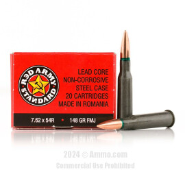 Red Army Standard 7.62x54R Ammo - 620 Rounds of 148 Grain FMJ...