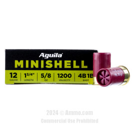 Image of Aguila Minishell 12 Gauge Ammo - 25 Rounds of 5/8 oz. #1 & #4 Buckshot Ammunition