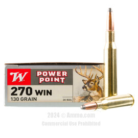 Image of Winchester 270 Win Ammo - 20 Rounds of 130 Grain PP Ammunition