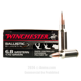 Image of Winchester Ballistic Silvertip 6.8 Western Ammo - 20 Rounds of 170 Grain Polymer Tipped Ammunition