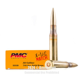 Image of PMC 50 BMG Ammo - 10 Rounds of 740 Grain Solid Brass (Solid) Ammunition