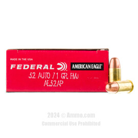 Image of Federal 32 ACP Ammo - 50 Rounds of 71 Grain FMJ Ammunition