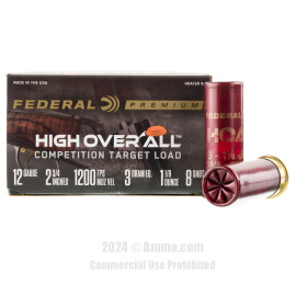 Image of Federal High Over All 12 Gauge Ammo - 25 Rounds of 1-1/8 oz. #8 Shot Ammunition