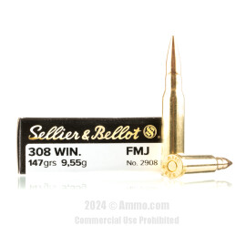 Image of Sellier and Bellot 308 Win Ammo - 500 Rounds of 147 Grain FMJ Ammunition