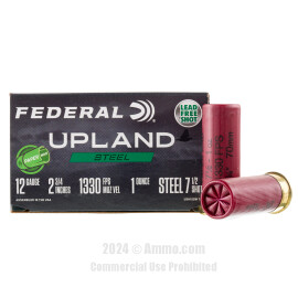 Image of Federal Upland Steel 12 Gauge Ammo - 25 Rounds of 1 oz. #7-1/2 Steel Shot Ammunition