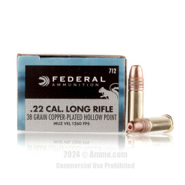 Image of Federal 22 LR Ammo - 500 Rounds of 38 Grain CPHP Ammunition