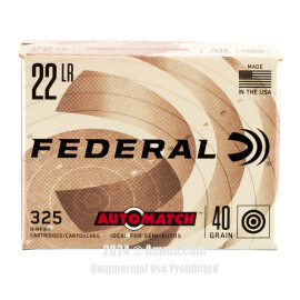 Image of Federal AutoMatch 22 LR Ammo - 3250 Rounds of 40 Grain LRN Ammunition