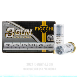 Image of Fiocchi 3 Gun Match 12 Gauge Ammo - 250 Rounds of 1-1/8 oz. #7-1/2 Shot Ammunition