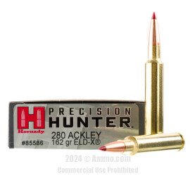 Image of Hornady Precision Hunter 280 Ackley Improved Ammo - 20 Rounds of 162 Grain ELD-X Ammunition