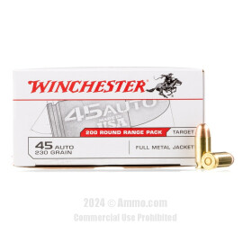 Image of Winchester 45 ACP Ammo - 600 Rounds of 230 Grain FMJ Ammunition