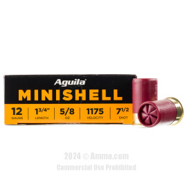 Image of Aguila Minishell 12 Gauge Ammo - 25 Rounds of 5/8 oz. #7-1/2 Shot Ammunition