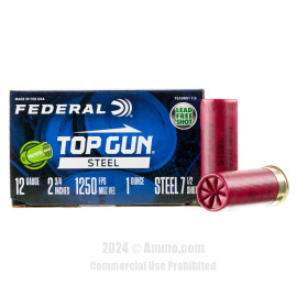 Image of Federal Top Gun 12 Gauge Ammo - 250 Rounds of 1 oz. #7-1/2 Steel Shot Ammunition